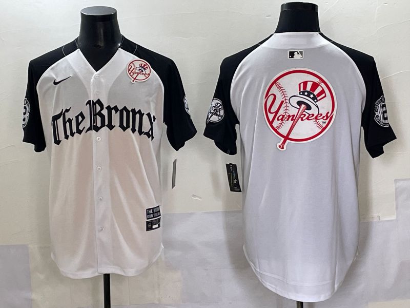 Men 2025 New York Yankees Blank White black Five generations Joint Name Nike MLB Jersey style 6232->new york yankees->MLB Jersey